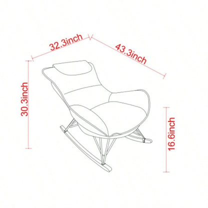 Leisure sofa single rocking chair, light luxury sofa chair, balcony leisure area single chair, comfortable and breathable characteristic chair, detachable and washable cushion Color: Pink