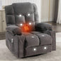 Massage Rocker Recliner Chair Rocking Chairs Adults Oversized with 2 Cup Holders, USB Charge Port Soft Features a Manual Massage and Heat. A+B