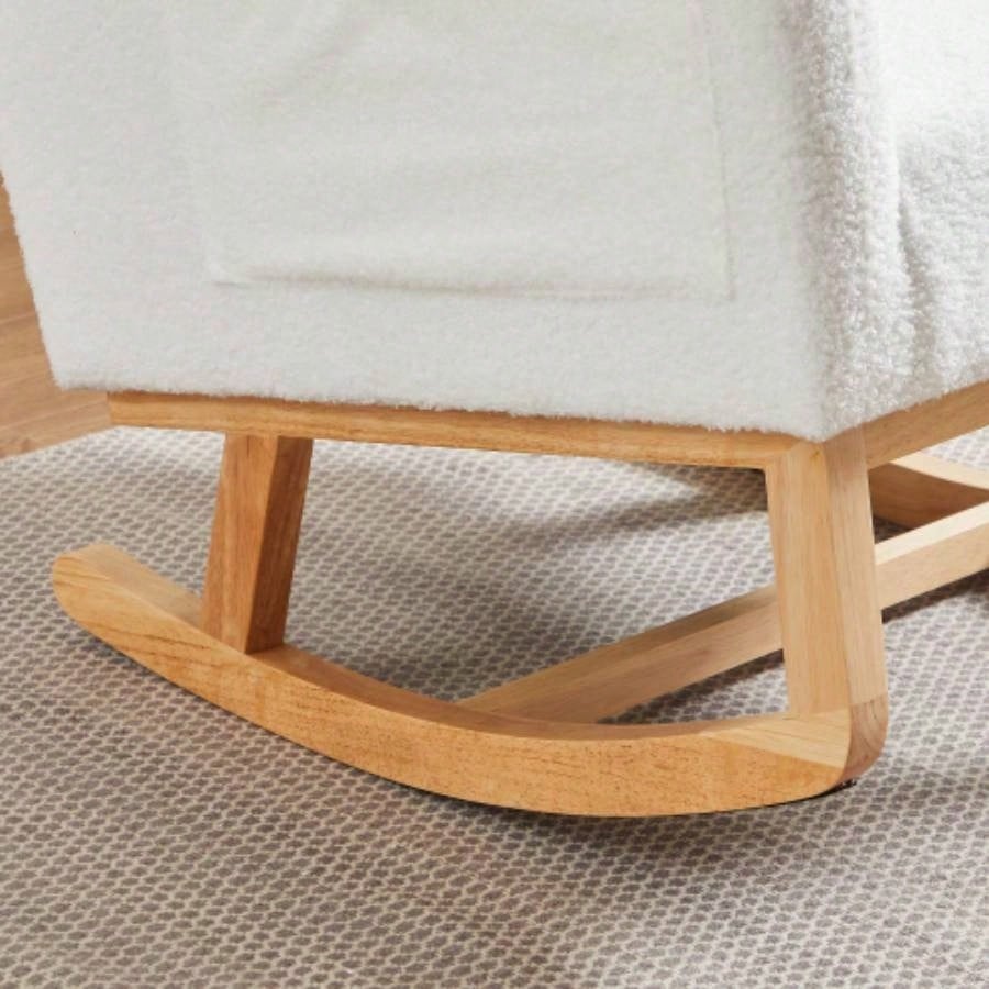 27.2 Modern Accent High Backrest Living Room Lounge Arm Rocking Chair, Two Side Pocket