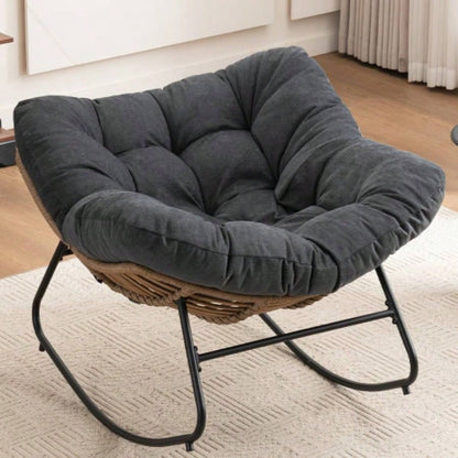 Rocking Chair, Chenille Upholstered Accent Chair, Modern Nursery Rocking Chair Living Room, Bedroom, Apartment