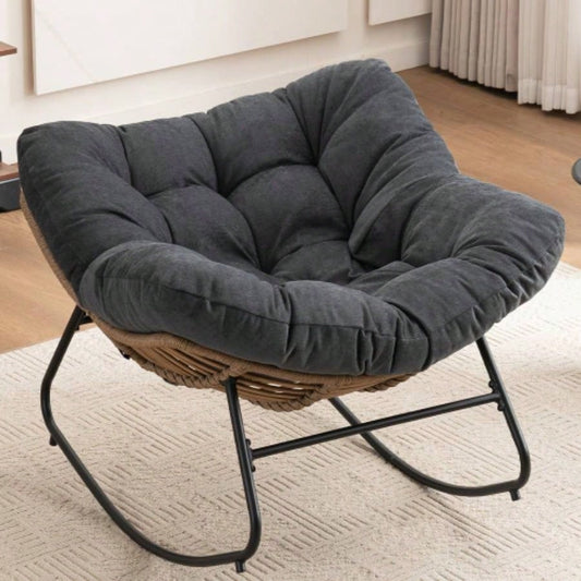 Rocking Chair, Chenille Upholstered Accent Chair, Modern Nursery Rocking Chair Living Room, Bedroom, Apartment