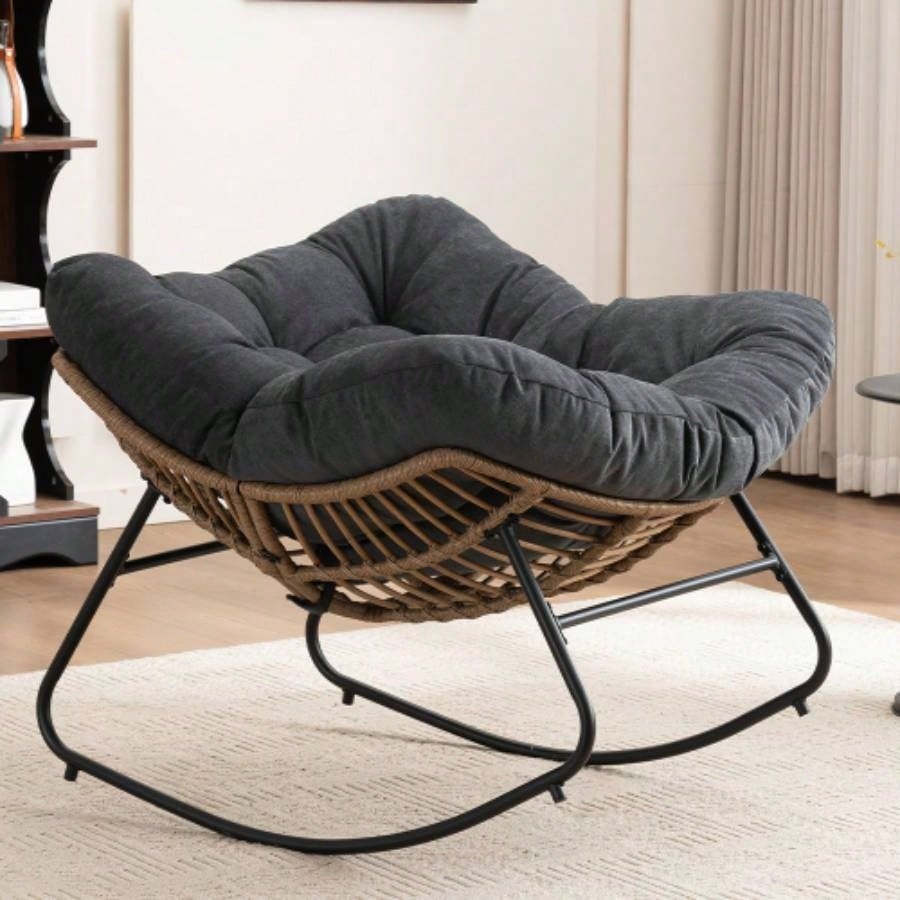 Rocking Chair, Chenille Upholstered Accent Chair, Modern Nursery Rocking Chair Living Room, Bedroom, Apartment