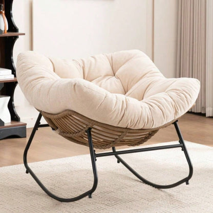 Rocking Chair, Chenille Upholstered Accent Chair, Modern Nursery Rocking Chair Living Room, Bedroom, Apartment