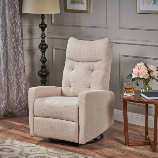 Recliner Chairs, Swivel Rocker Recliner Chair Adults, Glider Rocking Chair, Nursery Recliner Living Room, Reclining with Modern - Designed Armrests, Upholstered Fabric
