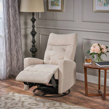 Recliner Chairs, Swivel Rocker Recliner Chair Adults, Glider Rocking Chair, Nursery Recliner Living Room, Reclining with Modern - Designed Armrests, Upholstered Fabric