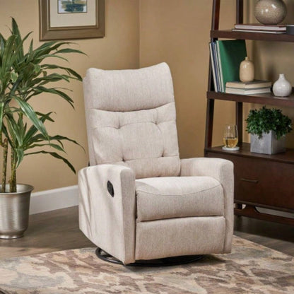 Recliner Chairs, Swivel Rocker Recliner Chair Adults, Glider Rocking Chair, Nursery Recliner Living Room, Reclining with Modern - Designed Armrests, Upholstered Fabric