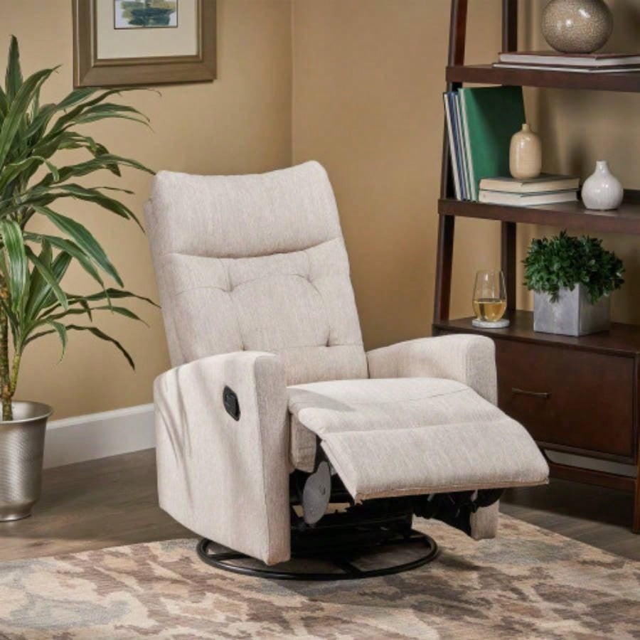 Recliner Chairs, Swivel Rocker Recliner Chair Adults, Glider Rocking Chair, Nursery Recliner Living Room, Reclining with Modern - Designed Armrests, Upholstered Fabric
