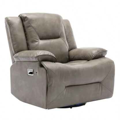 360 Swivel and Rocking Home Theater Recliner Manual Recliner Chair with a LED Light Strip Living Room, Bedroom,