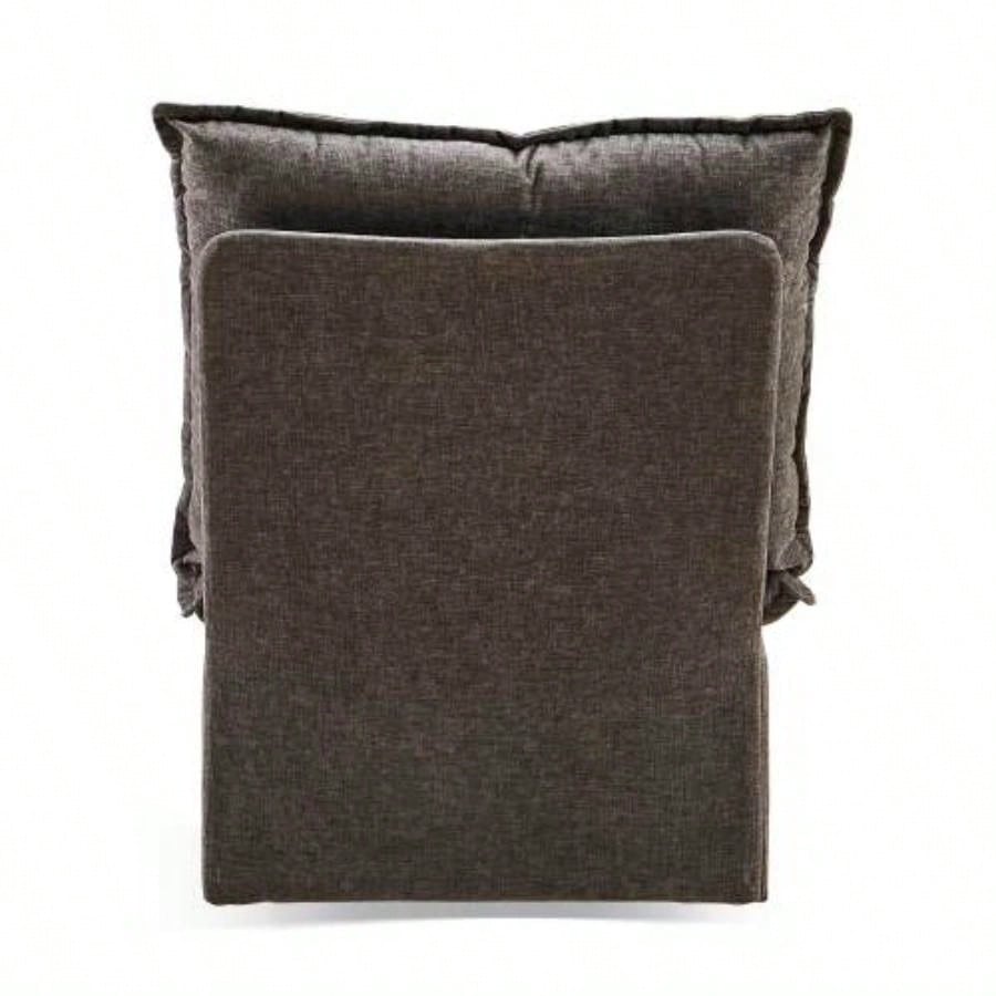 Detachable Dark Chenille Single 360 Swivel Rocking Rocker, 360 Swivel Sofa Chair Single Sofa Lounge, Comfortable Seating Living Room Bedroom, Dark Gray Sofa - 1PC