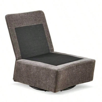 Detachable Dark Chenille Single 360 Swivel Rocking Rocker, 360 Swivel Sofa Chair Single Sofa Lounge, Comfortable Seating Living Room Bedroom, Dark Gray Sofa - 1PC