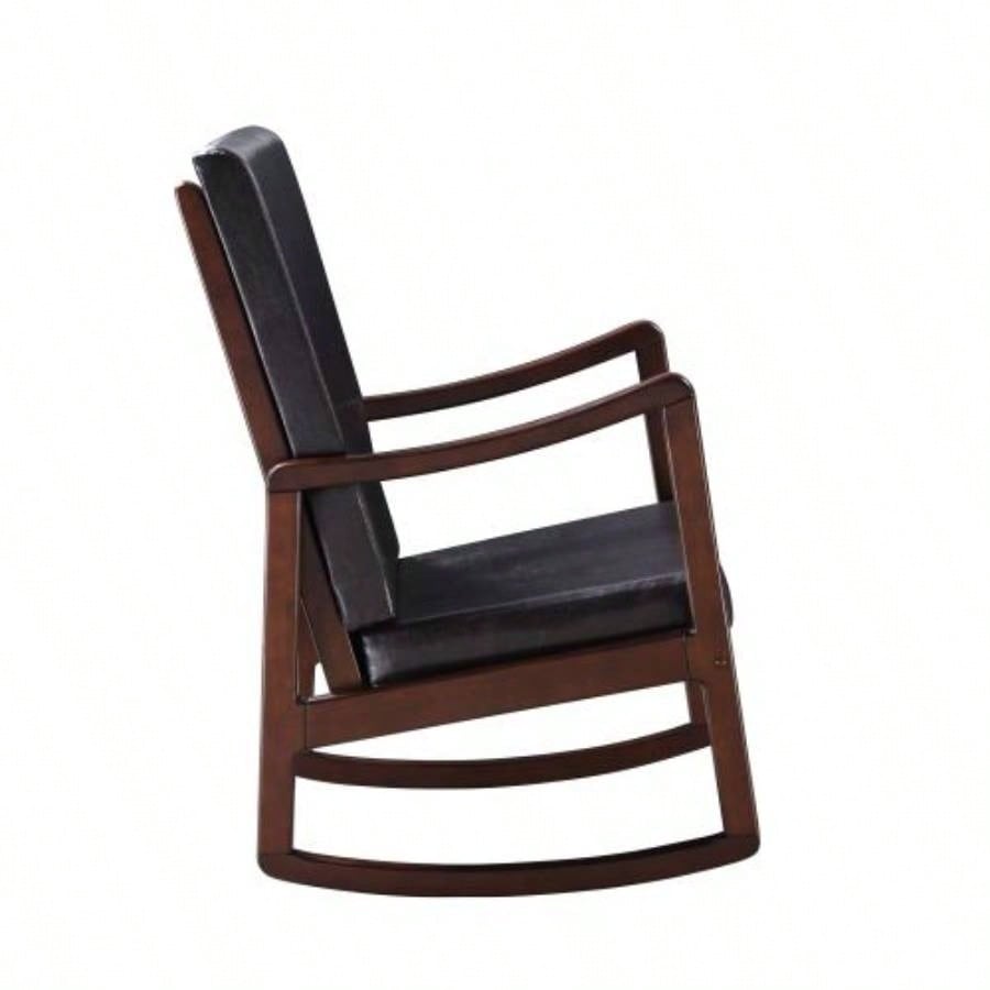 Raina Dark brown Synthenic Leather Espresso Rocking Chair
