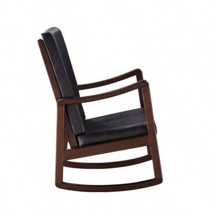 Raina Dark brown Synthenic Leather Espresso Rocking Chair