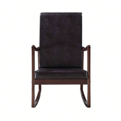 Raina Dark brown Synthenic Leather Espresso Rocking Chair