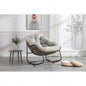 Outdoor Rattan Rocking Chair, Padded Cushion Rocker Recliner Chair Outdoor Front Porch, Living Room, Patio, Garden, Beige