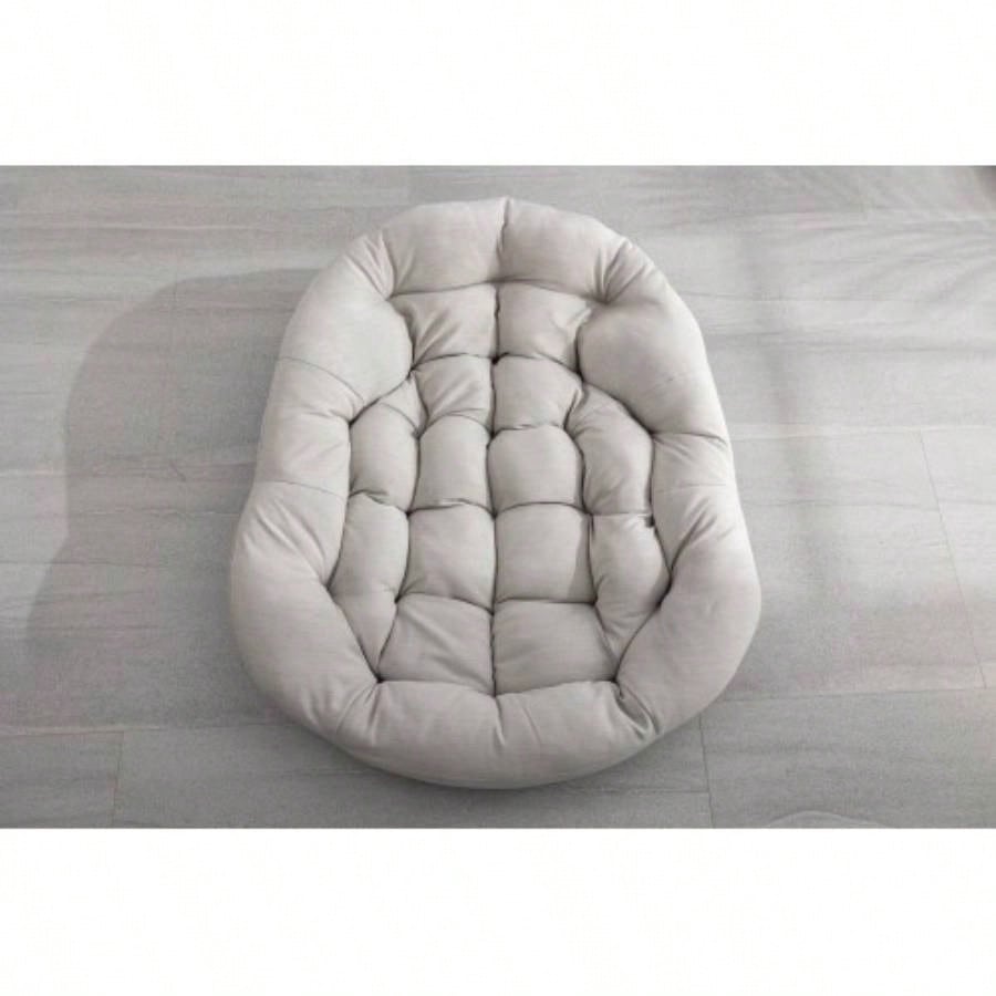 Outdoor Rattan Rocking Chair, Padded Cushion Rocker Recliner Chair Outdoor Front Porch, Living Room, Patio, Garden, Beige
