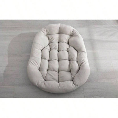 Outdoor Rattan Rocking Chair, Padded Cushion Rocker Recliner Chair Outdoor Front Porch, Living Room, Patio, Garden, Beige