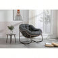 Outdoor Rattan Rocking Chair, Padded Cushion Rocker Recliner Chair Outdoor Front Porch, Living Room, Patio, Garden, Beige