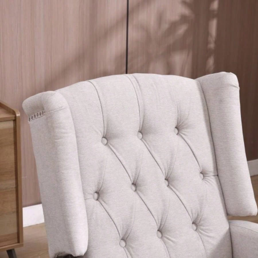COOLMORE Rocking Recliner Chair, 360 Degree Swivel Nursery Rocking Chair, Glider Chair, Modern Small Rocking Swivel Recliner Chair Bedroom, Living Room Chair Home Theater Beige