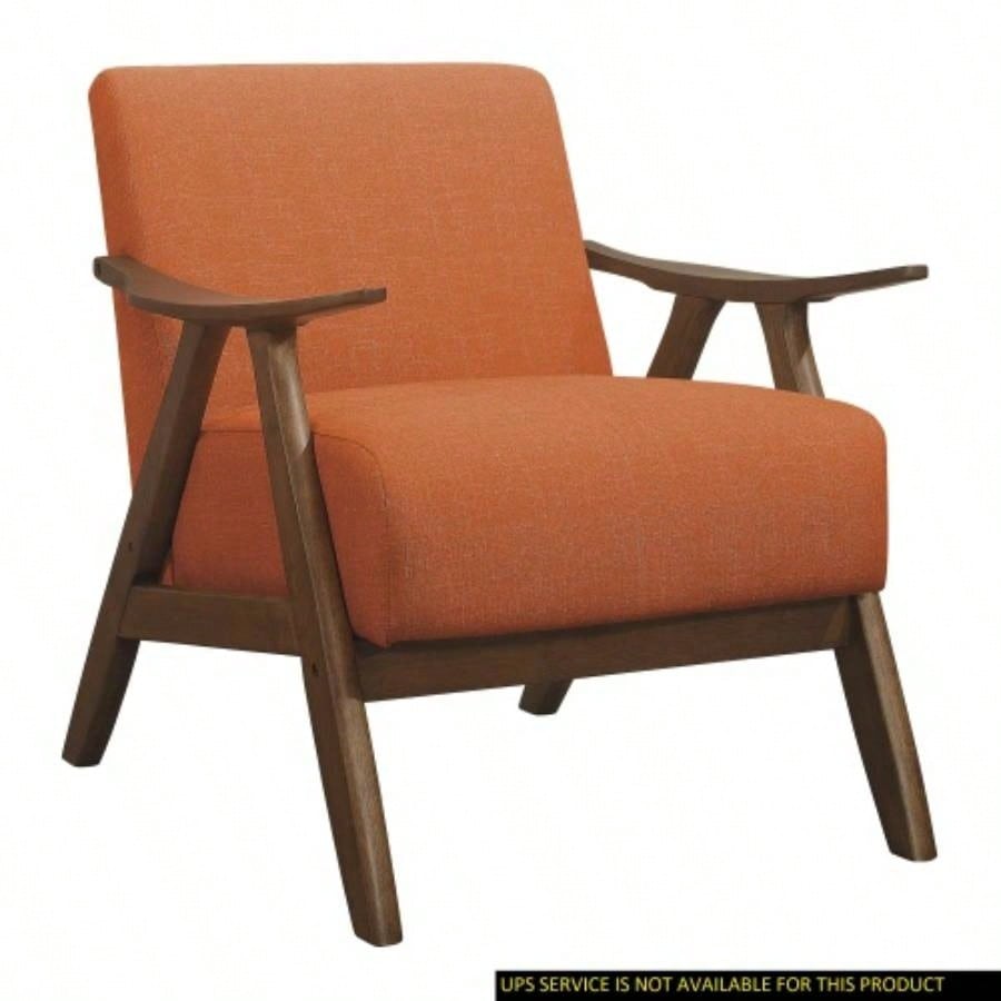 Modern Home Furniture 1pc Rocking Chair Gray Fabric Upholstered Dark Walnut Wood Cushion and Back