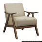 Modern Home Furniture 1pc Rocking Chair Gray Fabric Upholstered Dark Walnut Wood Cushion and Back
