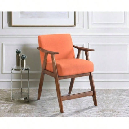 Modern Home Furniture 1pc Rocking Chair Gray Fabric Upholstered Dark Walnut Wood Cushion and Back