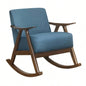 Modern Home Furniture 1pc Rocking Chair Gray Fabric Upholstered Dark Walnut Wood Cushion and Back