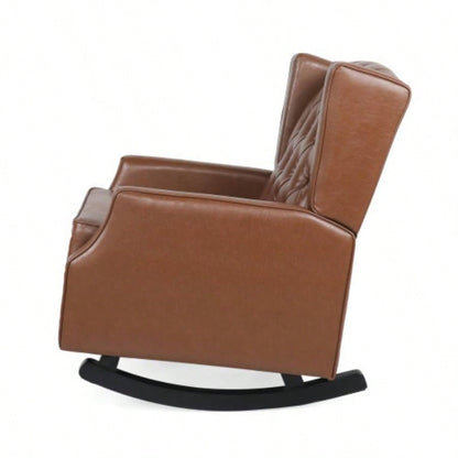 Rocking Chair Nursery, Rocker Chair with Wingback, Solid Wood Frame Armchair with Arm Nursery, Living Room, Bedroom