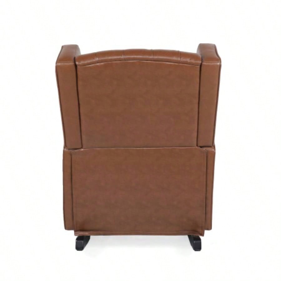 Rocking Chair Nursery, Rocker Chair with Wingback, Solid Wood Frame Armchair with Arm Nursery, Living Room, Bedroom