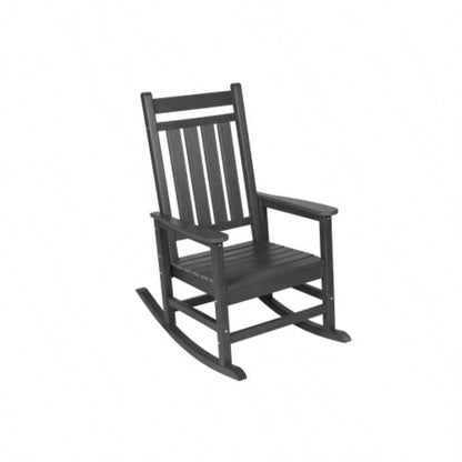 All Weather Rocking Chair Set with Side Table, 3 - Piece Rocking Chair Set with Wood - Texture, includes 2 Rocking Chairs and 1 Table