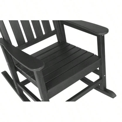All Weather Rocking Chair Set with Side Table, 3 - Piece Rocking Chair Set with Wood - Texture, includes 2 Rocking Chairs and 1 Table