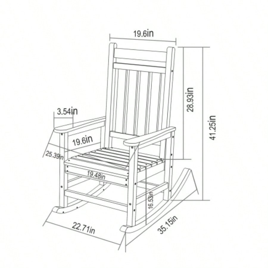 All Weather Rocking Chair Set with Side Table, 3 - Piece Rocking Chair Set with Wood - Texture, includes 2 Rocking Chairs and 1 Table