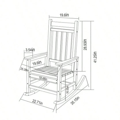 All Weather Rocking Chair Set with Side Table, 3 - Piece Rocking Chair Set with Wood - Texture, includes 2 Rocking Chairs and 1 Table