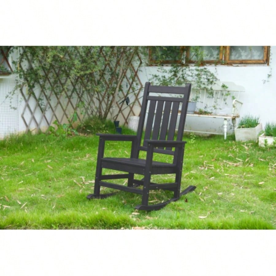 All Weather Rocking Chair Set with Side Table, 3 - Piece Rocking Chair Set with Wood - Texture, includes 2 Rocking Chairs and 1 Table