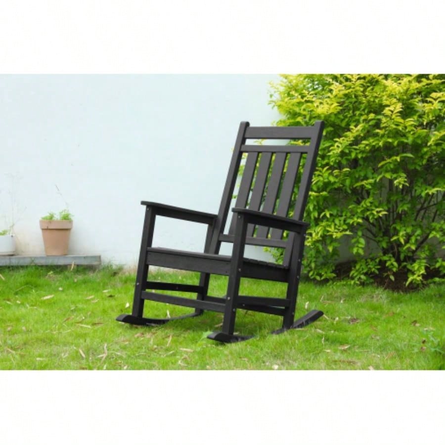 All Weather Rocking Chair Set with Side Table, 3 - Piece Rocking Chair Set with Wood - Texture, includes 2 Rocking Chairs and 1 Table