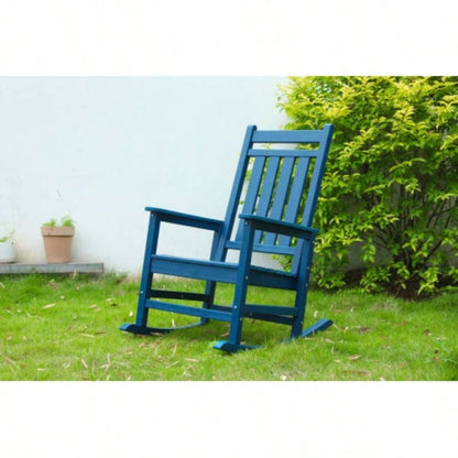 All Weather Rocking Chair Set with Side Table, 3 - Piece Rocking Chair Set with Wood - Texture, includes 2 Rocking Chairs and 1 Table