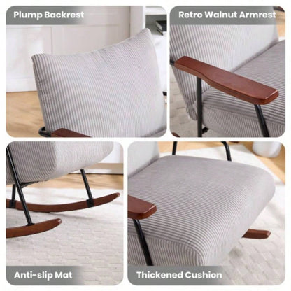 Modern Accent Chair Arm Chair Living Room Rocking Chair Metal Frame