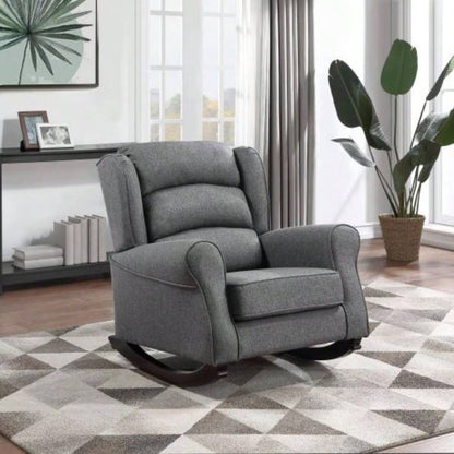 Elvin Beige Fabric Rocking Chair