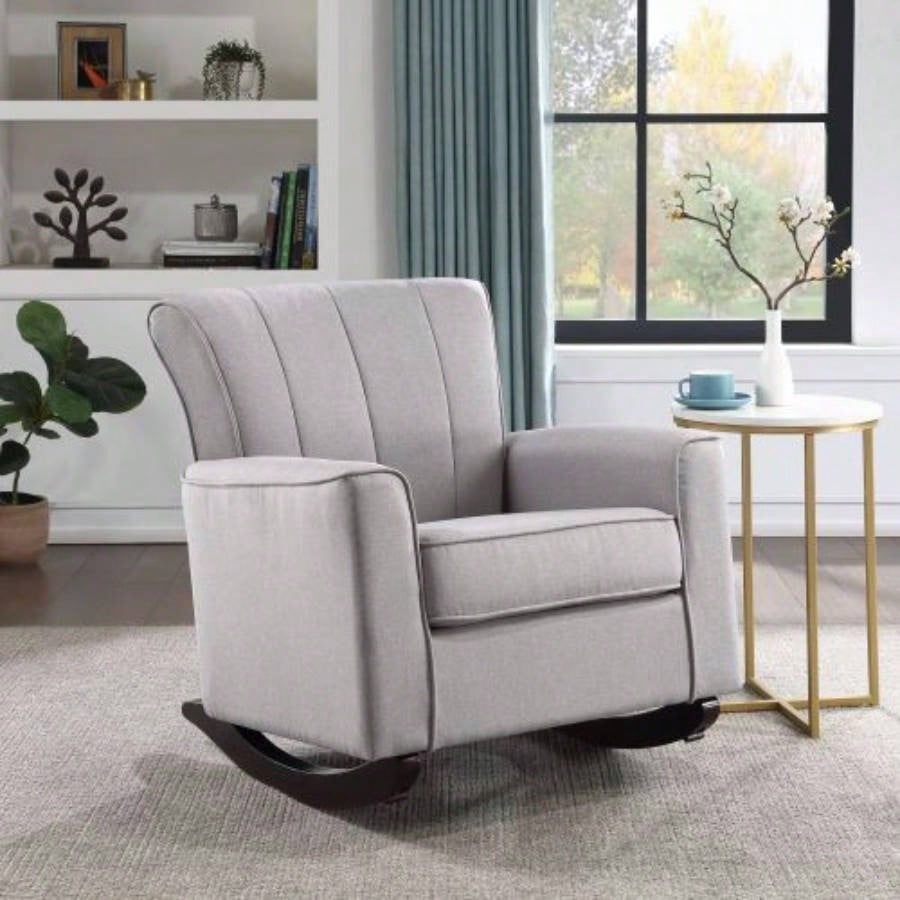 Elvin Beige Fabric Rocking Chair