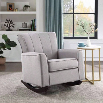 Elvin Beige Fabric Rocking Chair
