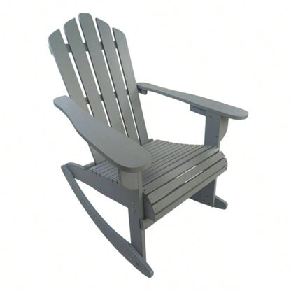 Reclining Wooden Outdoor Rocking Adirondack chair, walnut