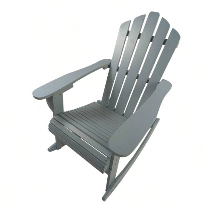 Reclining Wooden Outdoor Rocking Adirondack chair, walnut