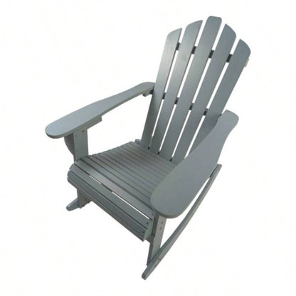 Reclining Wooden Outdoor Rocking Adirondack chair, walnut