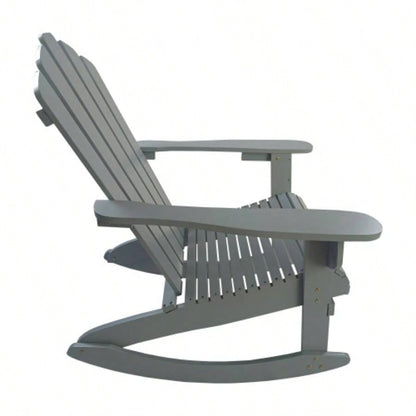 Reclining Wooden Outdoor Rocking Adirondack chair, walnut