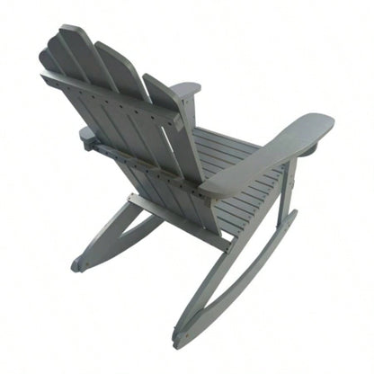 Reclining Wooden Outdoor Rocking Adirondack chair, walnut