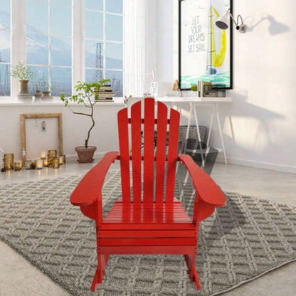 Reclining Wooden Outdoor Rocking Adirondack chair, walnut