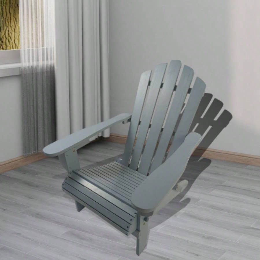 Reclining Wooden Outdoor Rocking Adirondack chair, walnut