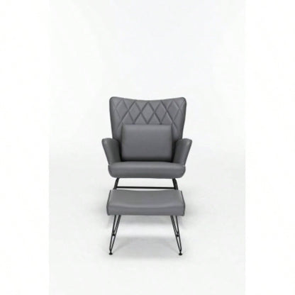 Rocking Chair, Glider Chair, Rocking Accent Chair with Lumbar Pillow and Ottoman Nursery/Living Room/Bedroom
