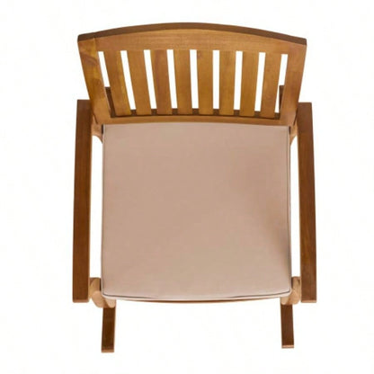 Acacia Wood Patio Outdoor Rocking Chair with cushions Garden, Lawn, Backyard, Pool,