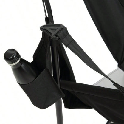 Hammock Camping Chair, Folding Portable Rocking Chair, Aluminum Alloy Adjustable Back Swinging Chair with Pillow Cup Holder, Recliner with Carry Bag Outdoor Travel Lawn Backyard, Black