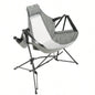 Hammock Camping Chair, Folding Portable Rocking Chair, Aluminum Alloy Adjustable Back Swinging Chair with Pillow Cup Holder, Recliner with Carry Bag Outdoor Travel Lawn Backyard, Black